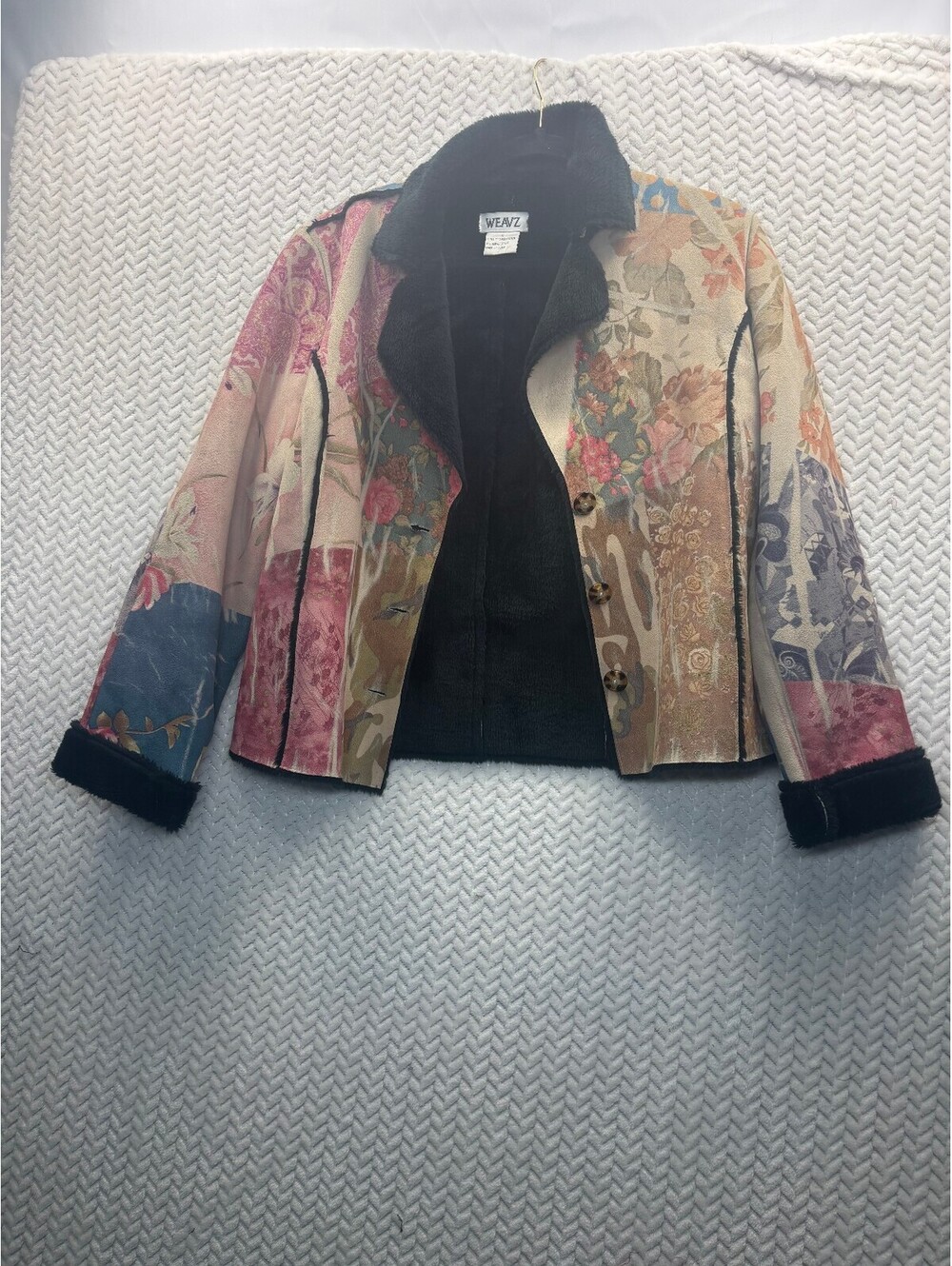 WEAVZ Women's Patchwork Floral Polyester Jacket Size S